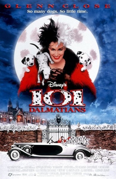 Poster of 101 Dalmatians, the 1996 movie by Stephen Herek