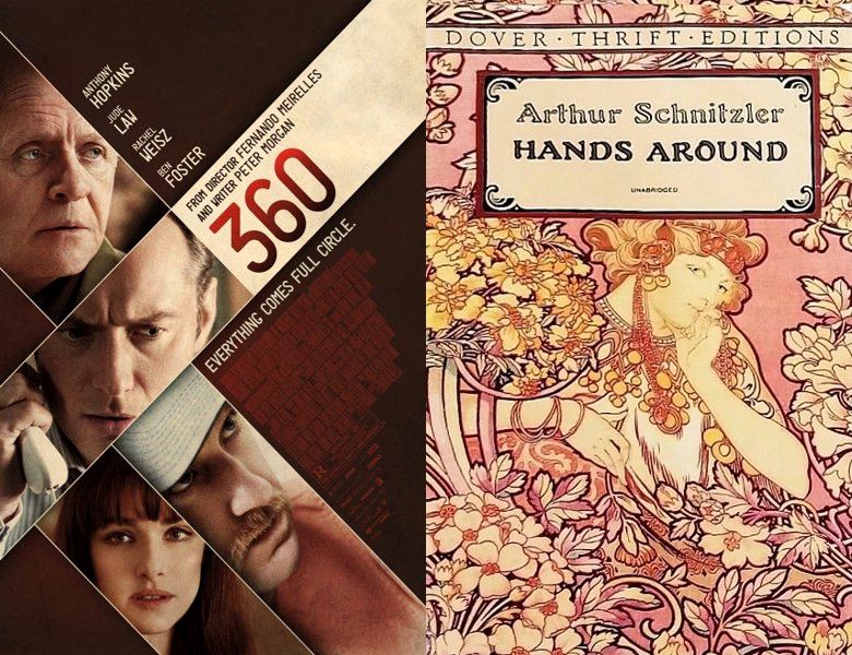 360. Poster of the 2011 movie and cover of the 1903 book, Hands Around