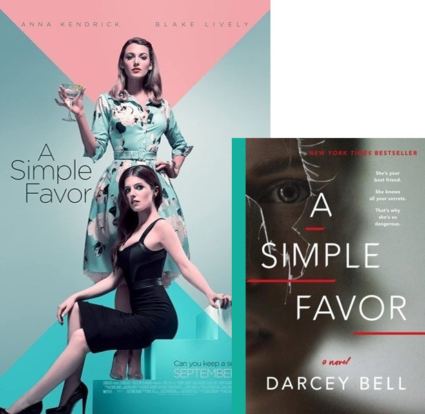 A Simple Favor. The 2018 movie compared to the 2017 book