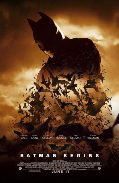 Poster of Batman Begins, the 2005 movie by Christopher Nolan