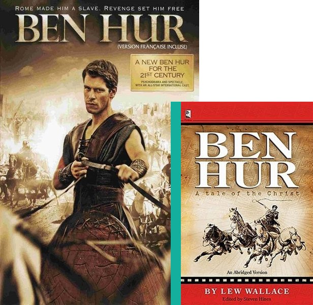 Ben Hur. The 2010 TV series compared to the 1880 book, Ben-Hur: A Tale of the Christ