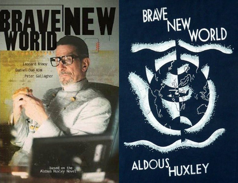 Brave New World. Poster of the 1998 movie and cover of the 1932 book