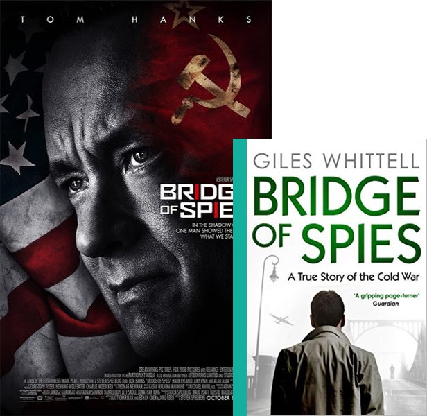 Bridge of Spies (2015) Movie poster and book cover compared.