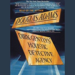 Audiobook cover of Dirk Gently's Holistic Detective Agency, the 1987 book by Douglas Adams.