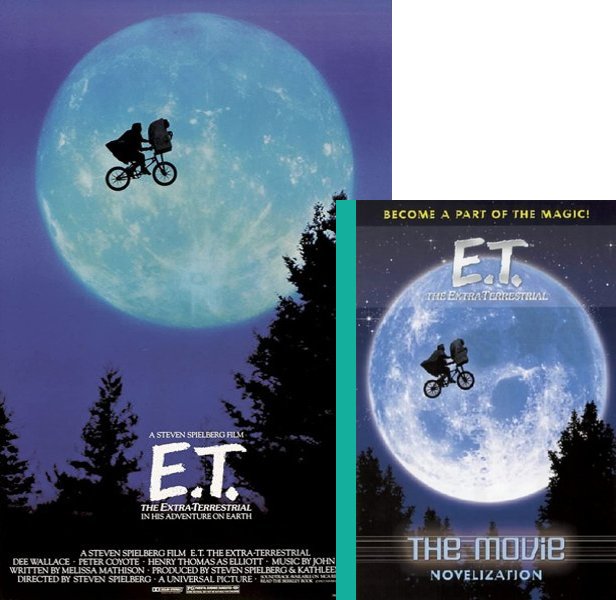 E.T. the Extra-Terrestrial. The 1982 movie compared to the movie novelization