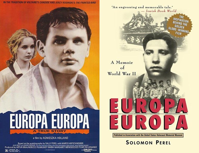 Europa Europa. Poster of the 1990 movie and cover of the 1990 book, Europa, Europa