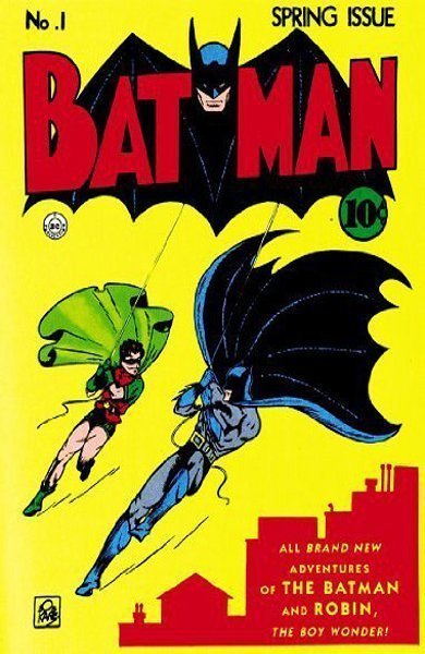 Cover of Batman, the 1940 comic book by Bob Kane and Bill Finger