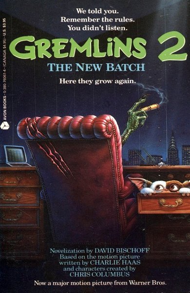Cover of Gremlins 2: The New Batch, the 1990 book by David Bischoff