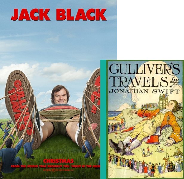 Gulliver's Travels. The 2010 movie compared to the 1726 book