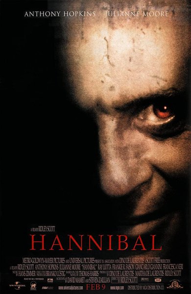 Poster of Hannibal, the 2001 movie by Ridley Scott