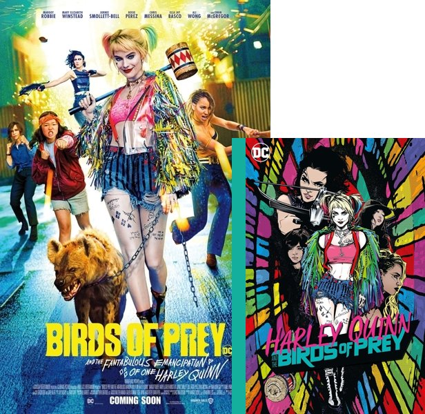 Harley Quinn: Birds of Prey. The 2020 movie compared to the 2019 comic book, Harley Quinn & the Birds of Prey