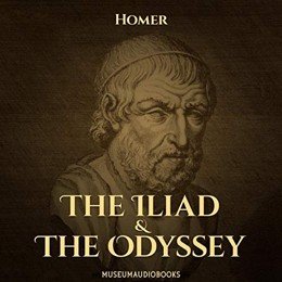 Audiobook cover of The Iliad, the -750 book by Homer.
