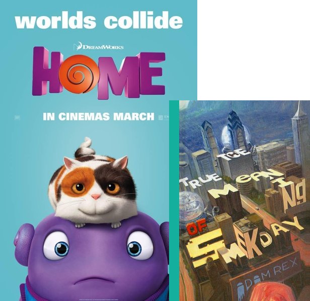 Home (2015) Movie poster and book cover compared.