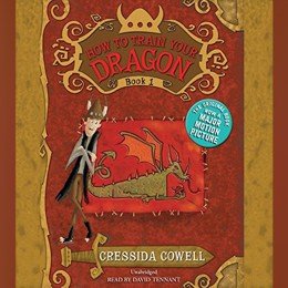 Audiobook cover of How to Train Your Dragon, the 2003 book by Cressida Cowell.