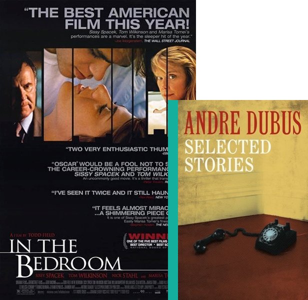 In the Bedroom (2001) Movie poster and book cover compared.