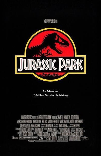Poster of Jurassic Park, the 1993 movie by Steven Spielberg