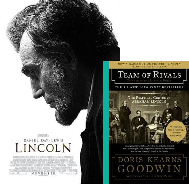 Lincoln (2012) Movie poster and book cover compared.