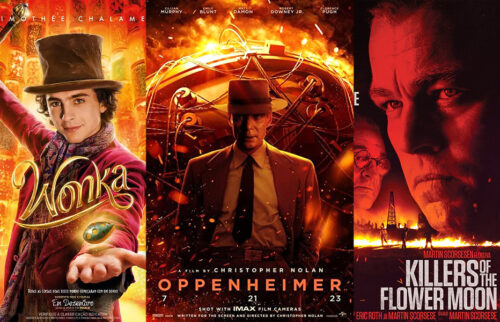 The 20 best movies of 2023 inspired by or based on books. Posters composition.