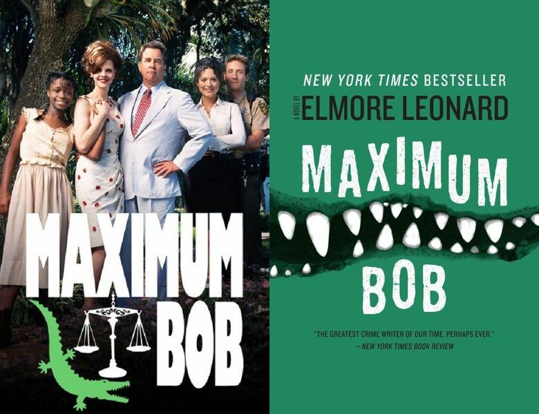 Maximum Bob. Poster of the 1998 TV series and cover of the 1991 book