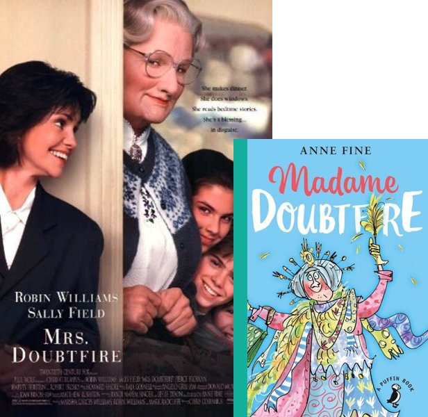 Mrs. Doubtfire (1993) movie vs book