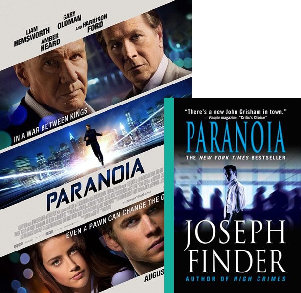 Paranoia. The 2013 movie compared to the 2003 book
