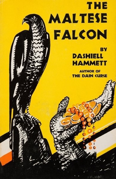 Cover of The Maltese Falcon, the 1929 book by Dashiell Hammett
