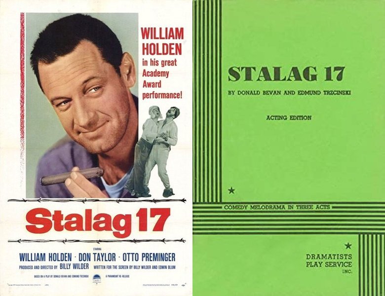 Stalag 17. Poster of the 1953 movie and cover of the 1951 book