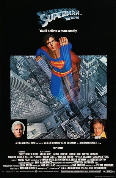 Poster of Superman, the 1978 movie by Richard Donner
