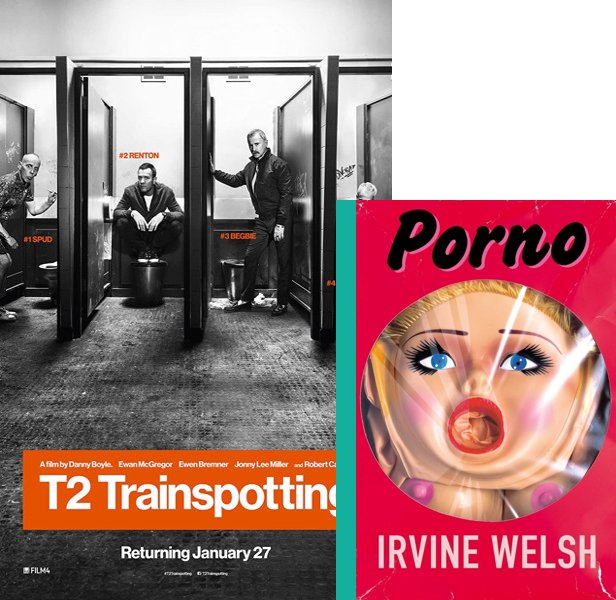T2 Trainspotting. The 2017 movie compared to the 2002 book, Porno