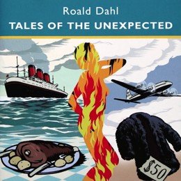 Audiobook cover of Tales of the Unexpected, the 1979 book by Roald Dahl.