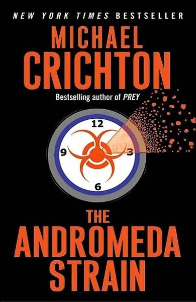 Cover of The Andromeda Strain, the 1969 book by Michael Crichton