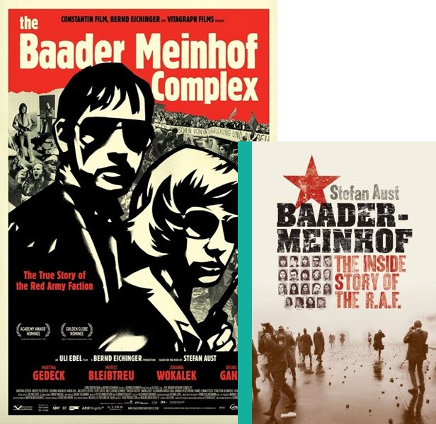 The Baader Meinhof Complex (2008) Movie poster and book cover compared.