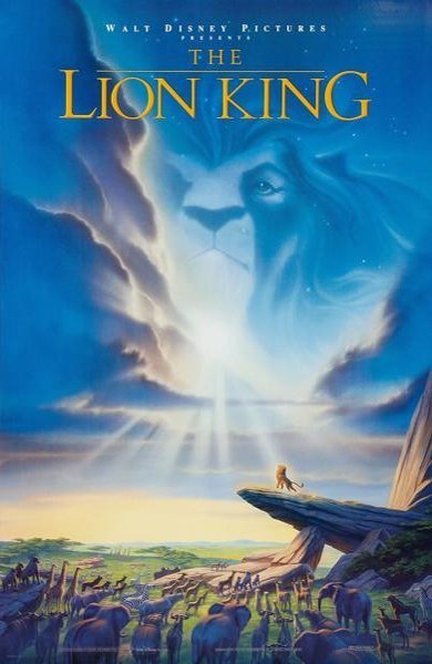 Poster of The Lion King, the 1994 movie by Roger Allers and Rob Minkoff