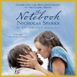 Audiobook cover of The Notebook, the 1996 book by Nicholas Sparks.