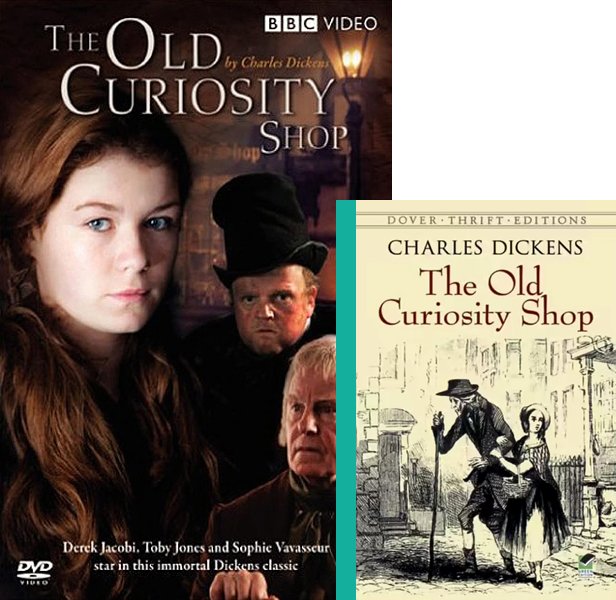The Old Curiosity Shop (2007) Movie poster and book cover compared.