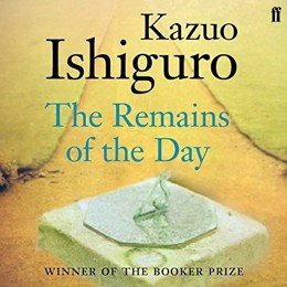 Audiobook cover of The Remains of the Day, the 1989 book by Kazuo Ishiguro.