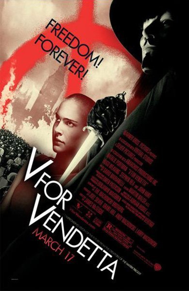 Poster of V for Vendetta, the 2005 movie by James McTeigue