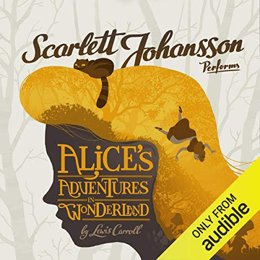 Audiobook cover of Alice's Adventures in Wonderland, the 1865 book by Lewis Carroll.