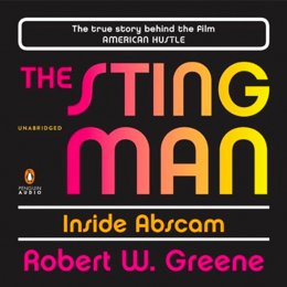 Audiobook cover of The Sting Man: Inside Abscam, the 1981 book by Robert W. Greene.