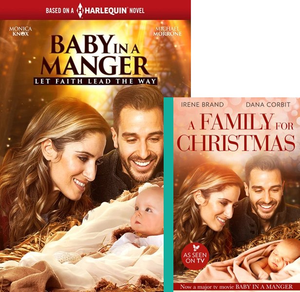 Baby in a Manger (2019) Movie poster and book cover compared.