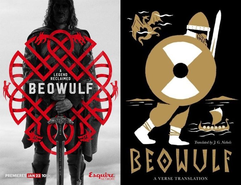 Beowulf: Return to the Shieldlands. Poster of the 2016 TV series and cover of the 900 book, Beowulf