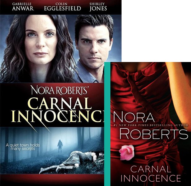 Carnal Innocence (2011) Movie poster and book cover compared.