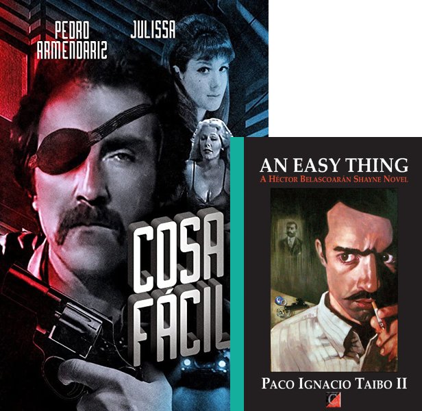 Cosa fácil (1982) Movie poster and book cover compared.