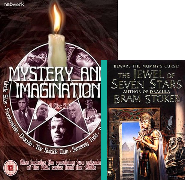 Curse of the Mummy (1970) Movie poster and book cover compared.