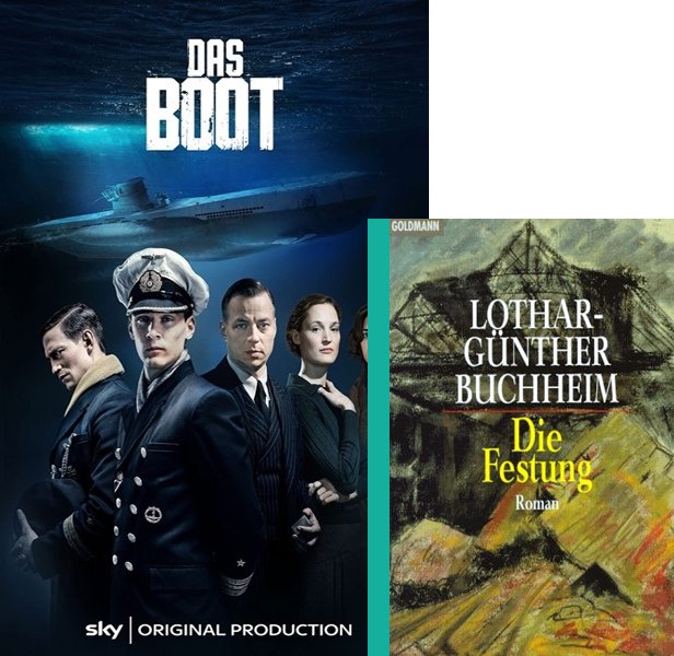 Das Boot (2018-) TV Series poster and book cover compared.