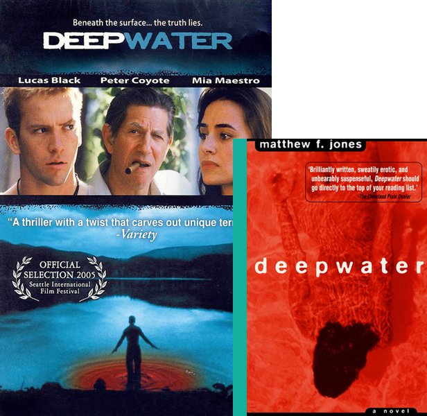 Deepwater (2005) Movie poster and book cover compared.
