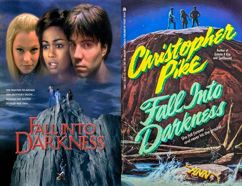 Fall Into Darkness. Poster of the 1996 movie and cover of the 1990 book