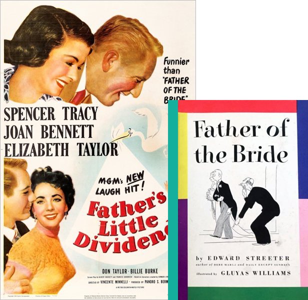 Father's Little Dividend (1951) Movie poster and book cover compared.