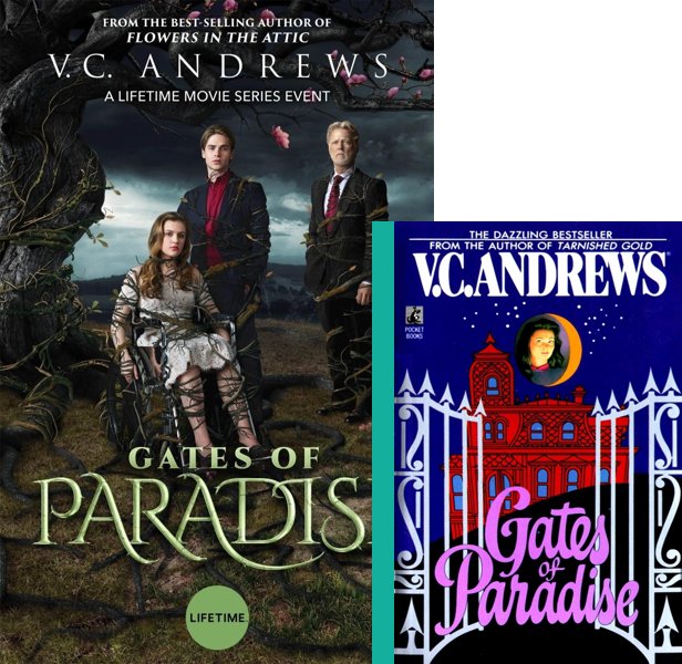 Gates of Paradise (2019) TV Mini-Series poster and book cover compared.