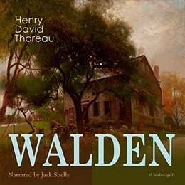 Audiobook cover of Walden, the 1854 book by Henry David Thoreau.